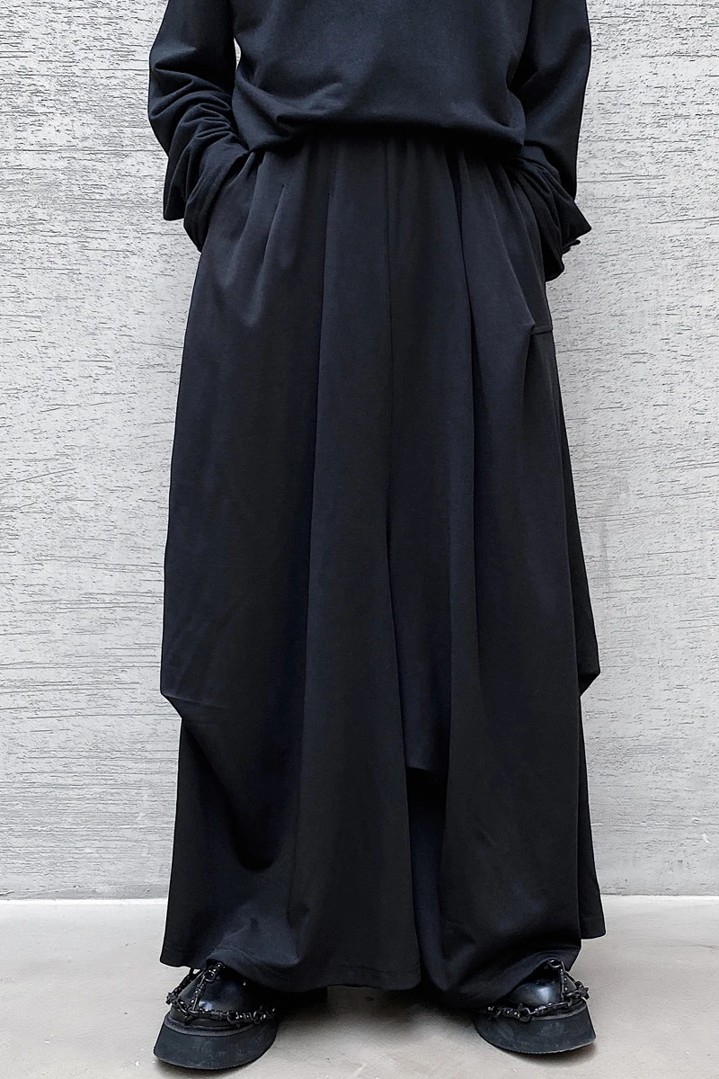

M-XL!Japanese big crotch harem pants personality loose dark wide-leg harem pants male hair stylist trendy skirt pants.