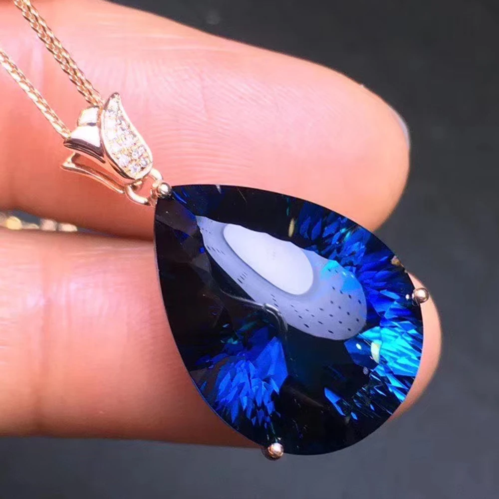 Натуральный Лондонский Голубой Larimar 18k золото матч натуральный Южно-Африканский