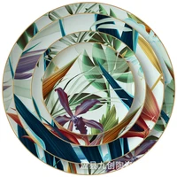 green ceramic plate creative fruit plate household dishes set tableware dinner set plates and dishes ceramic plate set