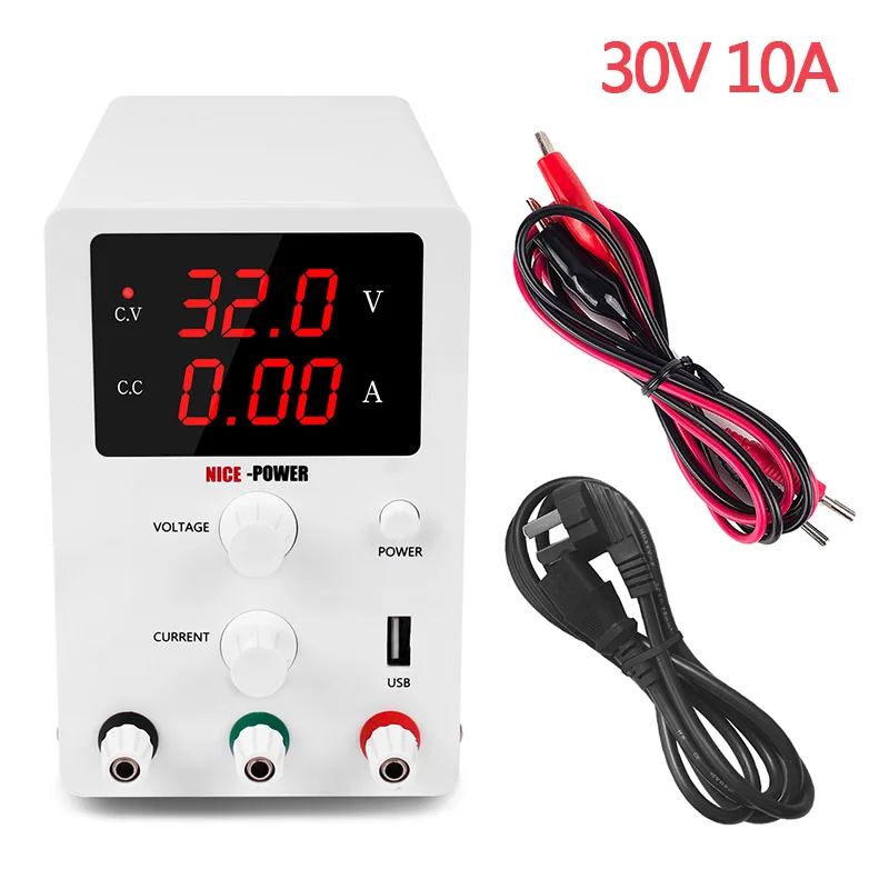 R-SPS3010(white) 30 в 10A лабораторный переменный источник питания регулируемый мини Импульсный блок питания постоянного тока настольный источник питания цифровой стабилизатор тока 10A - Цвет: R-SPS3010(white)