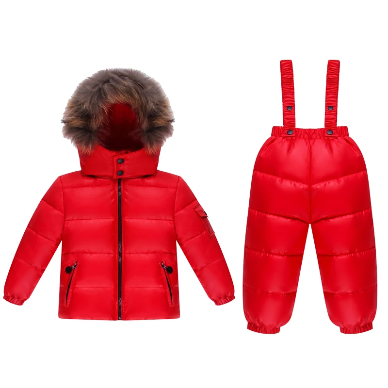 

New Winter Thickened Children's Down Jacket Boys and Girls Baby Strap Suit Children Can Open Down Pants 0-6 Years Girls Clothes