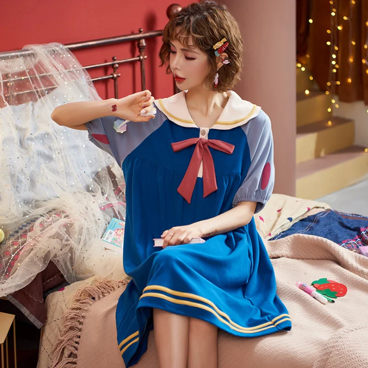 2020 летняя ночная рубашка для женщин большого размера с мультяшным принтом