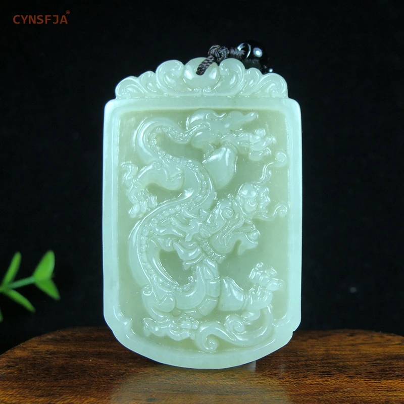 Подвеска CYNSFJA из натурального нефрита мужские счастливые амулеты дракон нефрит