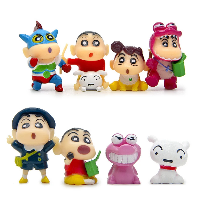 8 шт./лот DIY Аниме Crayon Shin chan косплей милые Фигурки игрушки ПВХ экшн Коллекционная