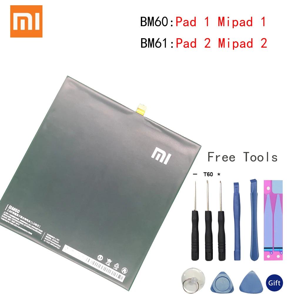 Оригинальный аккумулятор для планшета Xiaomi BM60 большой емкости Pad 1 Mipad A0101 6520 мАч