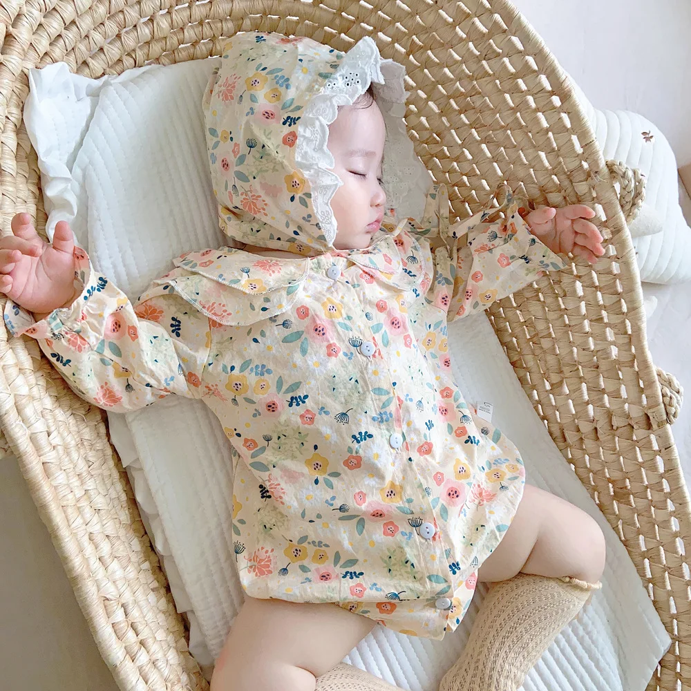 2021 г. милый цветочный комплект одежды для новорожденных девочек комбинезоны с