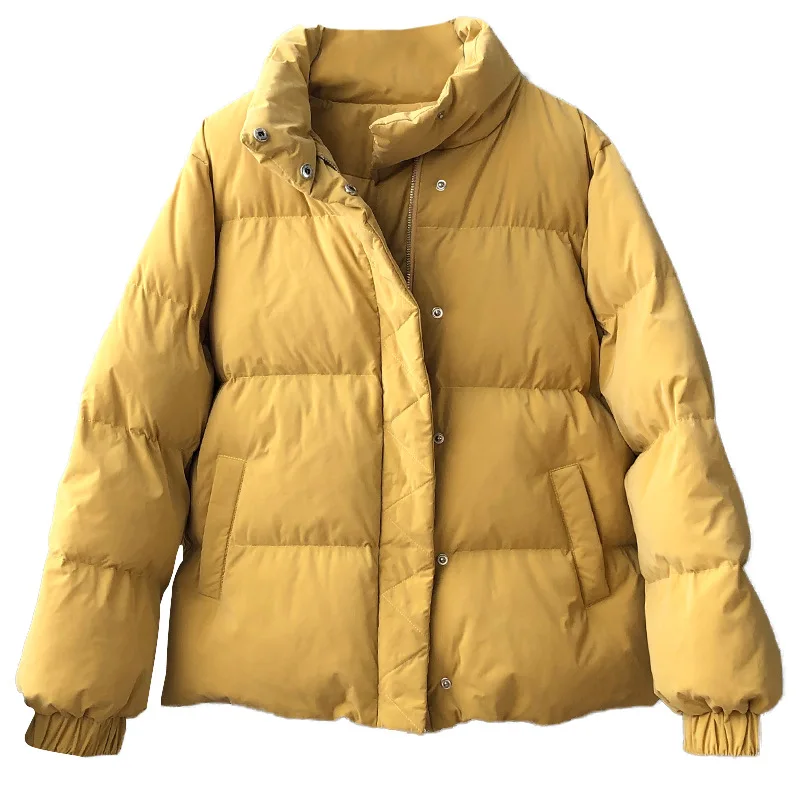 

Thick Parka Women Autumn Winter Clothes Reflective Zipper Spray-bonded Wadding Coat Casual Solid Jacket Abrigos Mujer Invierno