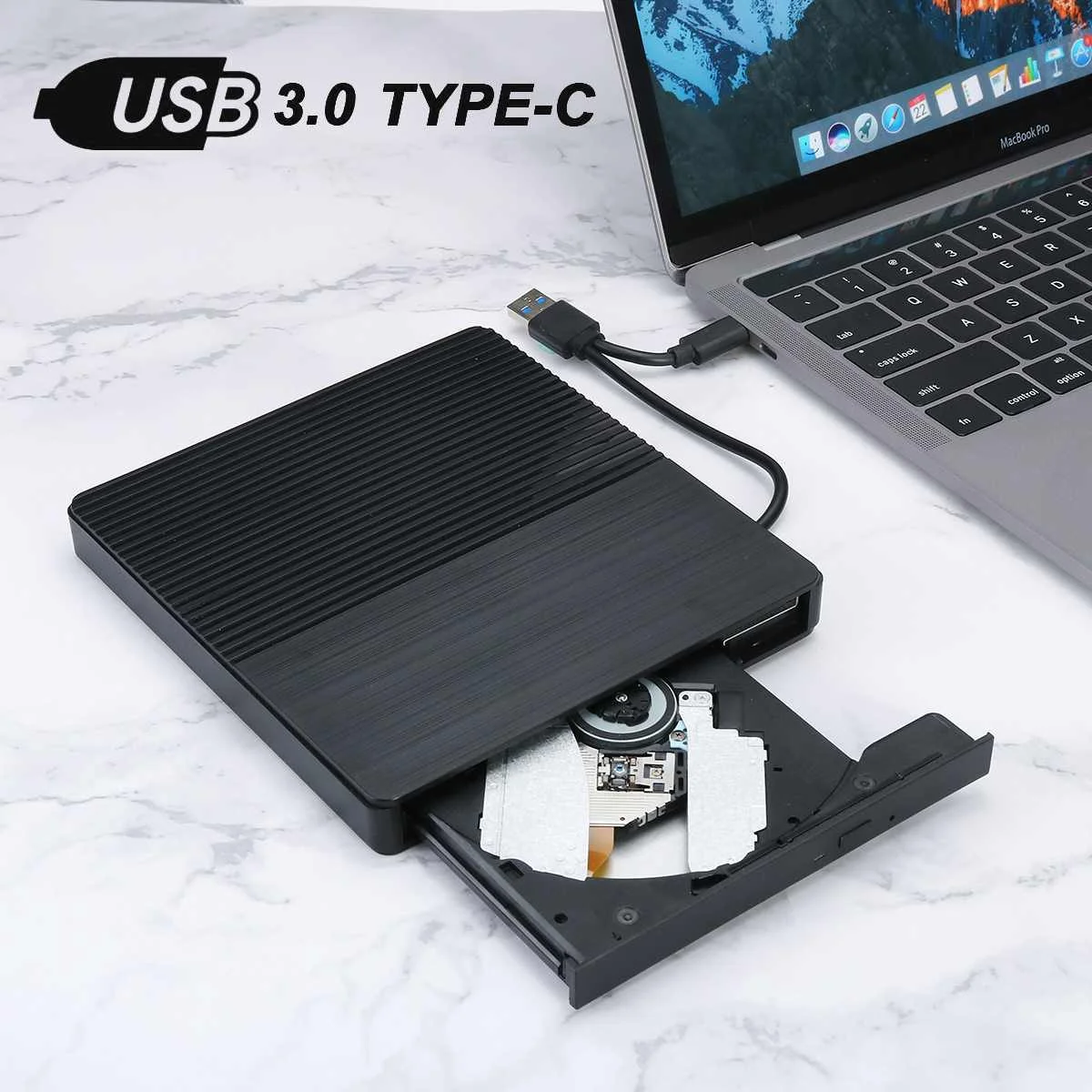 

NEW External DVD Drive USB 3.0/Type-C Optical Drive portable DVD RW CD burner Suppot SD cards Reader for Macs Laptop WIN7/8/10