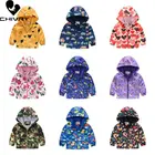 2020 детская одежда куртки для мальчиков детская ветровка на молнии с капюшоном, модное пальто с принтом водонепроницаемые толстовки для малышей