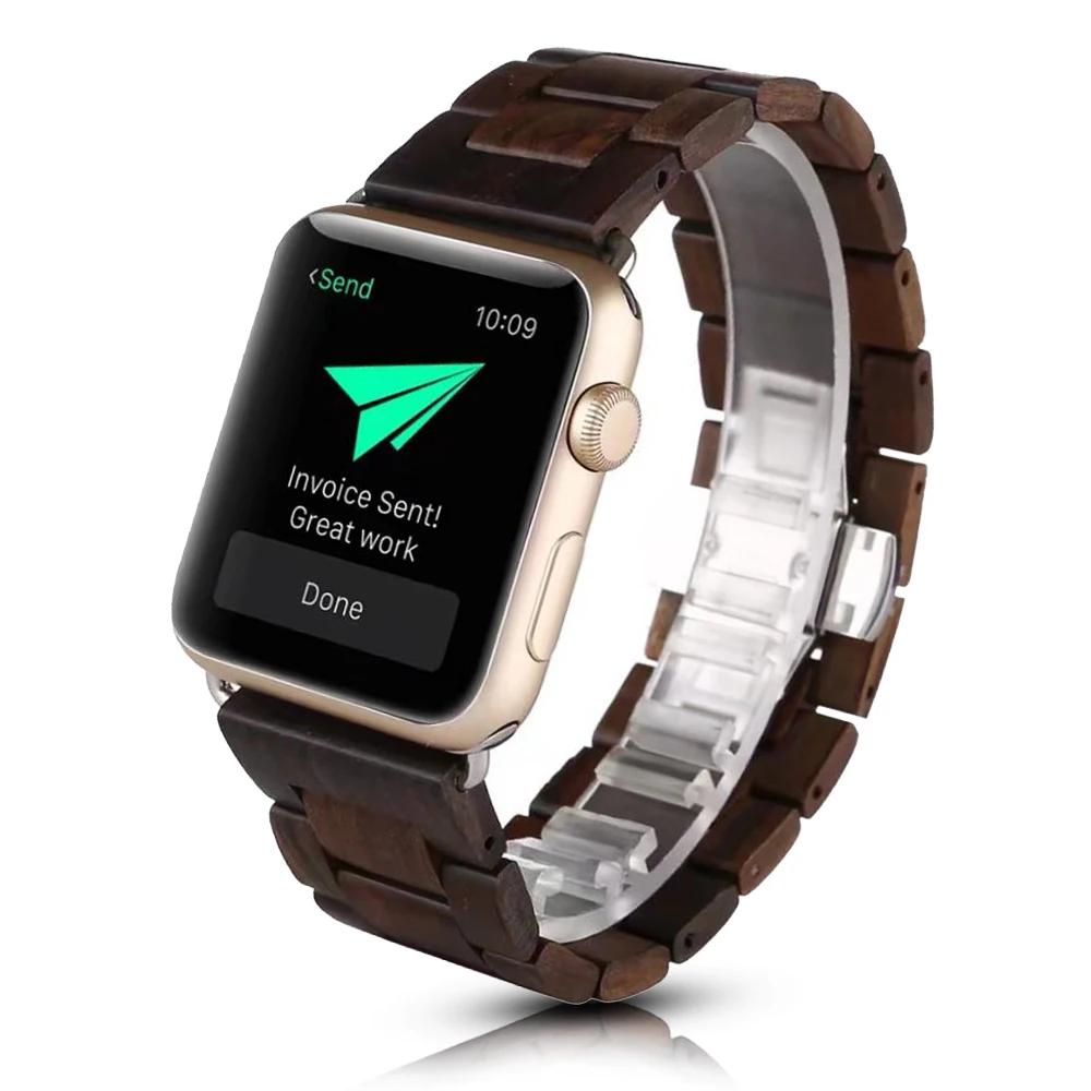 Деревянный ремешок для часов apple watch, ремешок 40 мм, 44 мм, 38 мм, 42 мм, серия 5, 4, 3, 2, 1, роскошный браслет для iWatch, наручные часы apple