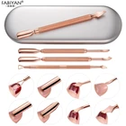 4 шт., инструменты для маникюра и педикюра из нержавеющей стали с коробкой, розовое золото, для удаления омертвевшей кожи