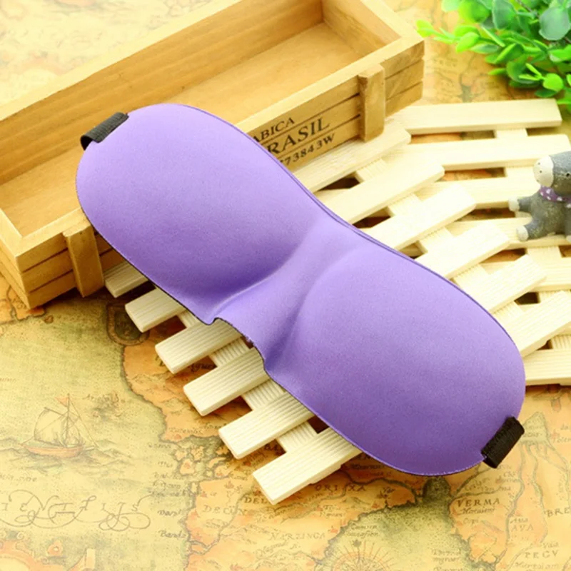 Purple Новая 3D маска для сна, маска для глаз, повязка на глаза, светильник для сна, повязка на глаза, пена с эффектом памяти, расслабляющая - Цвет: Purple