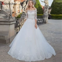 custom made strapless lace up back wedding dress luxury embroidery appliques three quarter sleeve with jacket bridal ball gown