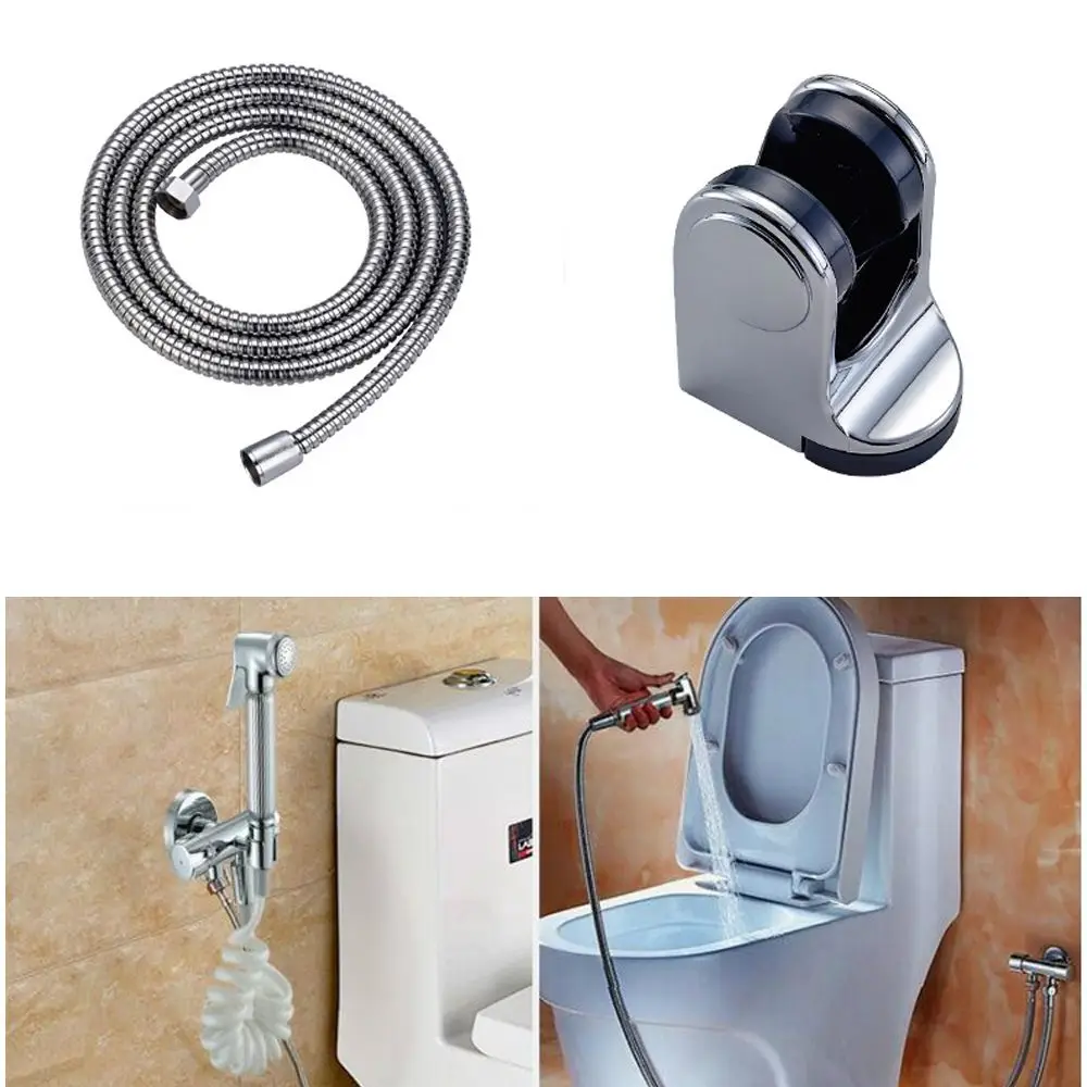 1PC Handheld Toilet Bidets Sprayer Set Wall Bracket Stainless Steel Hand Bidet Faucet for Bathroom Shower Head Self Cleaning