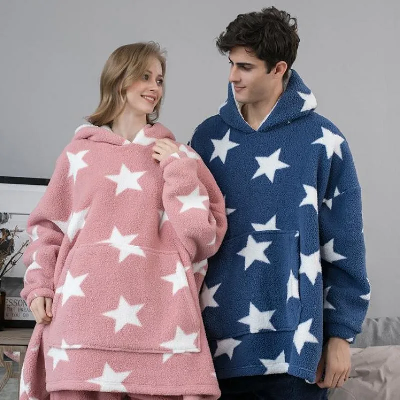 

Новый Зимний Свободный Повседневный пуловер с капюшоном для пары Коралловая бархатная одежда для сна для мужчин и женщин плотная теплая фл...