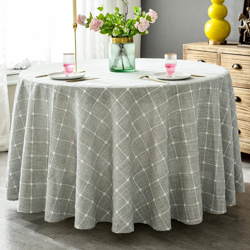 Одежда высшего качества из мягкой плотной ткани хлопка и льна круглая скатерть