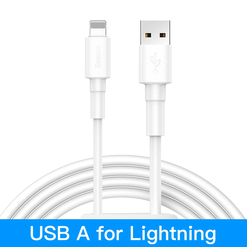 For Lightning Cable Baseus usb type-C кабель для samsung iPhone XR Xs Max USB кабель 3A Быстрая зарядка type C кабель для зарядного устройства Micro USB кабель для передачи данных - Цвет: For Lightning Cable