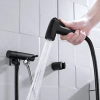 matte black bidet shower faucet solid brass portable bidet shower sprayer set muslim hygienical mixer tap toilet shattaf faucets