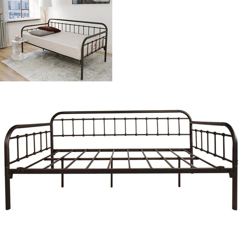 

Bed Frame,Daybed Frame Twin Size Multifunctional Metal Platform with Headboard,Mattress Foundation/Children Bed Sofa for Guest