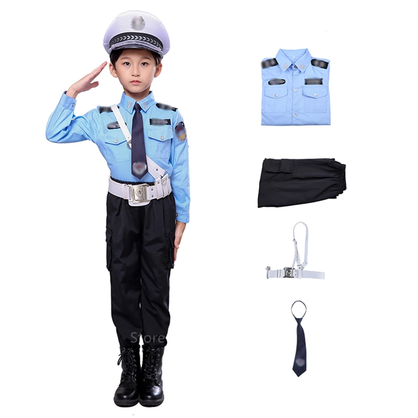 Крошечный полицейский детский армейский костюм для косплея девочек и мальчиков