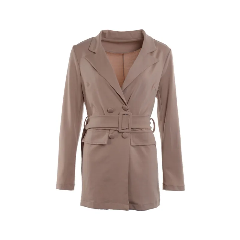 

2019 Women Bodycon Lapel Blazer Double Breasted Long Sleeve V-neck Dress Formal