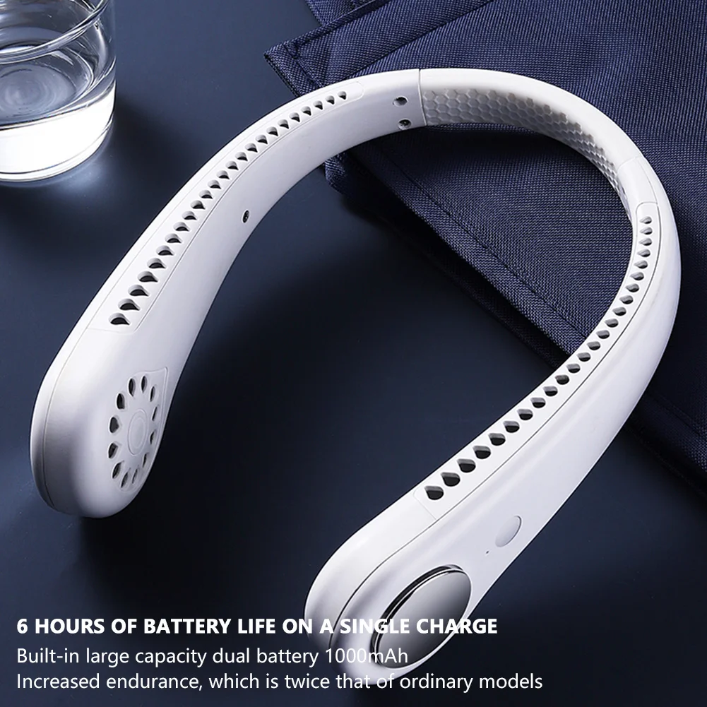 

Mini Neck Fan Portable Bladeless Fan Rechargeable Leafless Hanging Fans Air Cooler Cooling Wearable Creative Neckband Fans