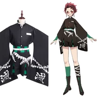 anime demon slayer kamado tanjirou cosplay costume kimono outfits halloween carnival suit re creation design