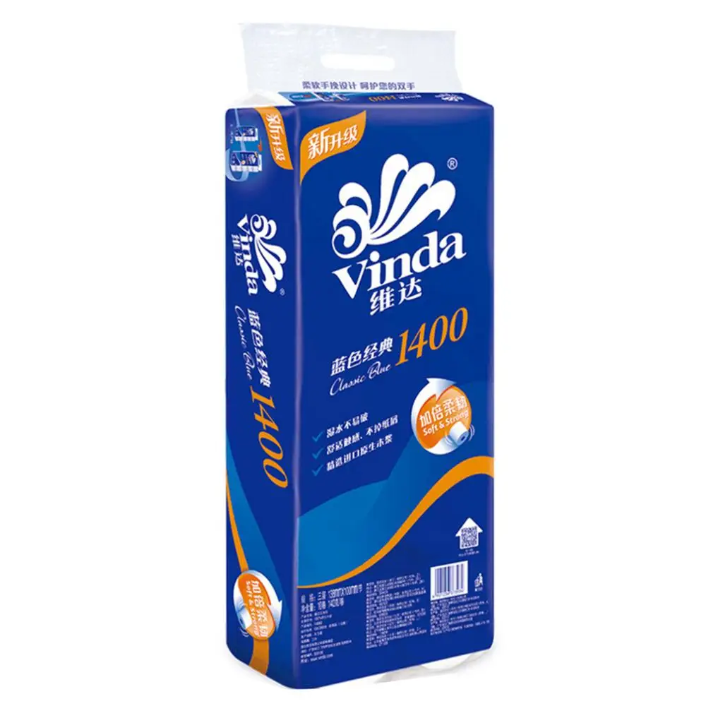 10 рулонов 4-слойная туалетная бумага рулон туалетной бумаги для домашней ванны