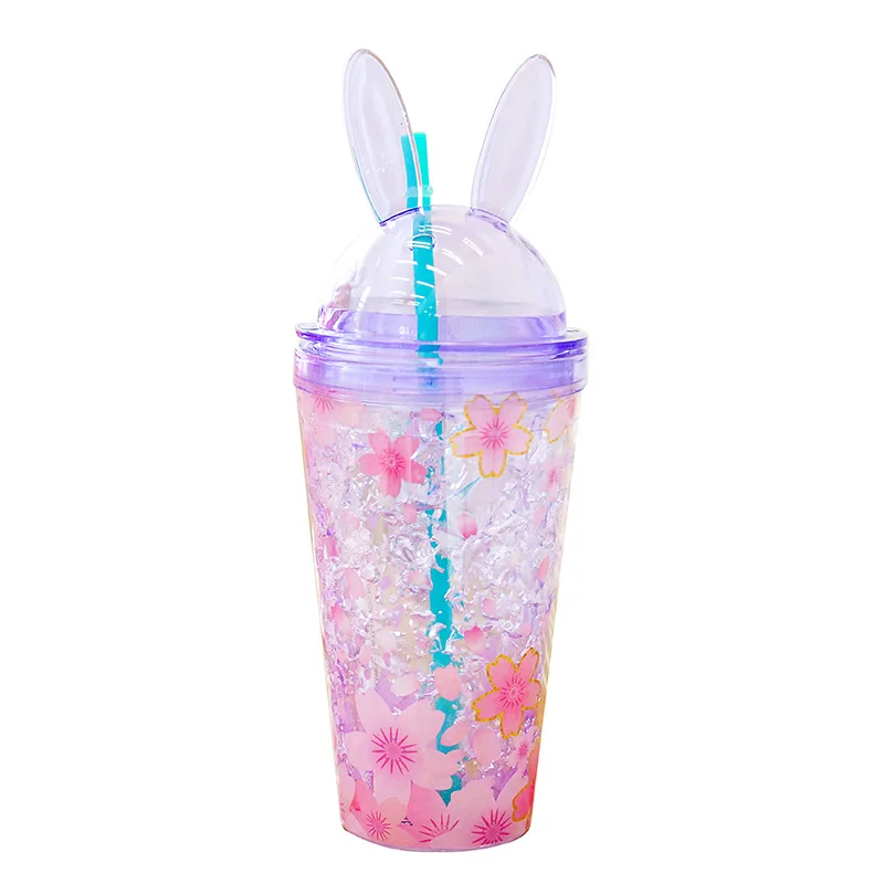 Cute Water Bottles with Straw Botella Agua Garrafinha De Drinkfles Hidro Flask Plastic Garrafas Sipper Para Bottiglia Kawaii | Дом и сад