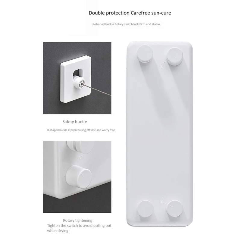 

Multifunctional Retractable Clothesline Retractable Clothesline Drying Rack Set Balcony Shrinking Indoor Household Wall Drying R
