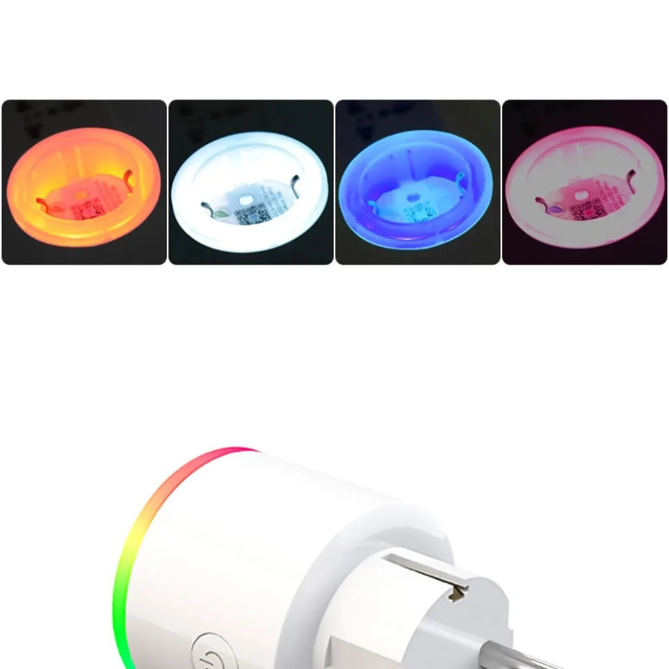 AVATTO умная розетка Wifi с монитором питания, 16А ЕС RGB Tuya умная розетка с Google Home Alexa голосовой пульт дистанционного управления