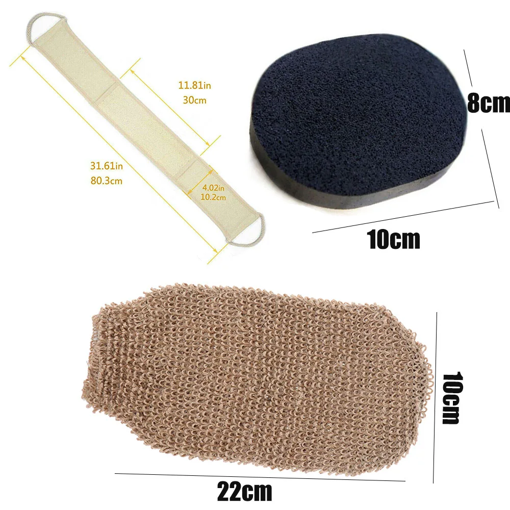 

4in1 Professional Bath Shower Set Cosmetics Puff Puff Bath Towel Back Scrubber Face Washing Sponge Skin Cleaning Tools