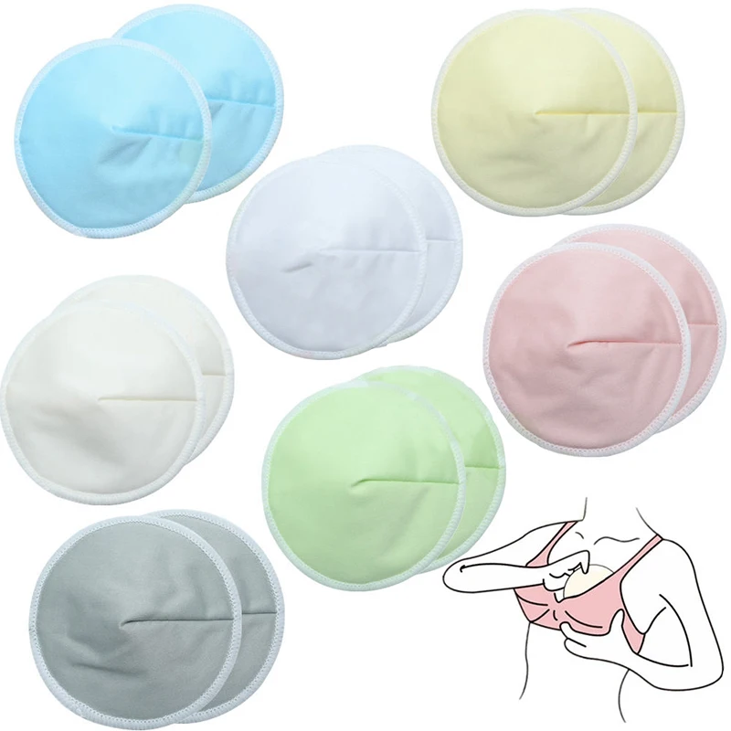 Almohadillas reutilizables org&aacute;nicas de 3 capas para lactancia, almohadilla lavable lisa, impermeable, accesorio para lactancia del beb&eacute;-0