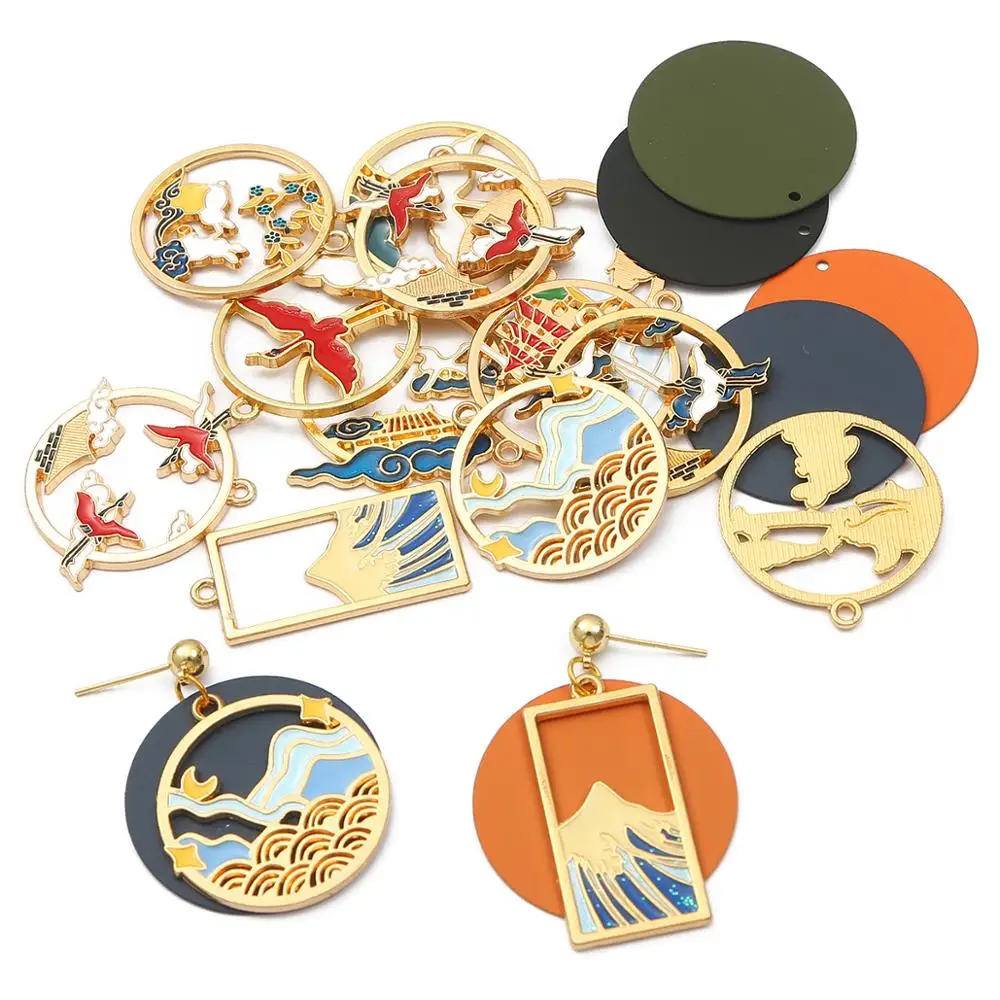 Новое поступление 2 шт Необычные эмалированные подвески из сплава металла