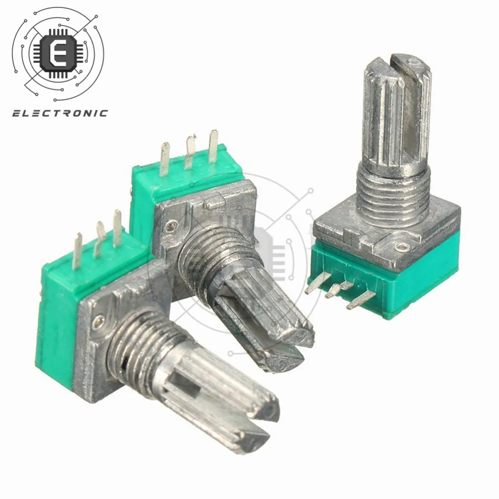 5 шт. 6 мм 3-контактный накатанный вал одиночный линейный B10K Ом вращающийся