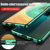 mate 40 pro double sided glass cover for huawei p40 pro mate 30 pro nova 7 8 pro metal magnetic adsorption snap high end case