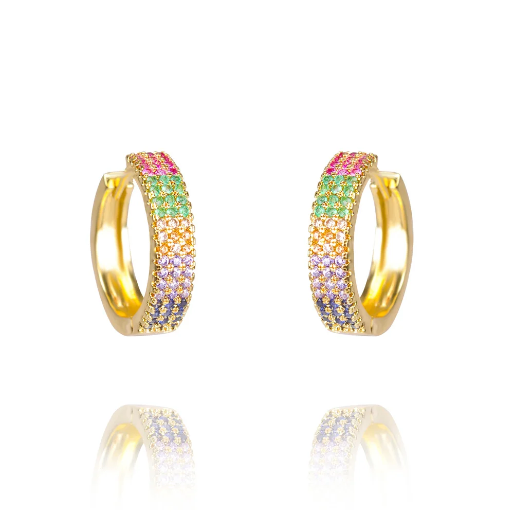 Женские серьги с радужным цирконием висячие кубическим кристаллом бабочкой и