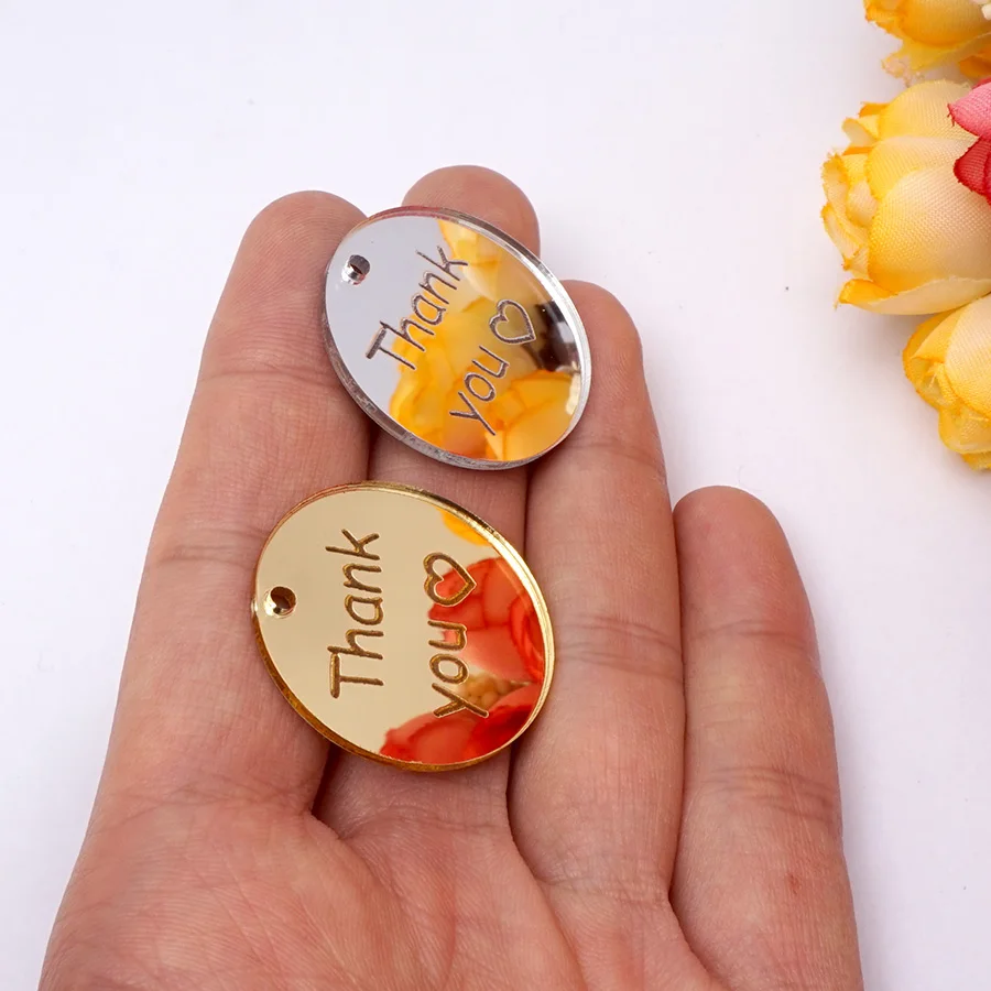 Персонализированное маленькое круглое акриловое зеркало для имени 50 шт.