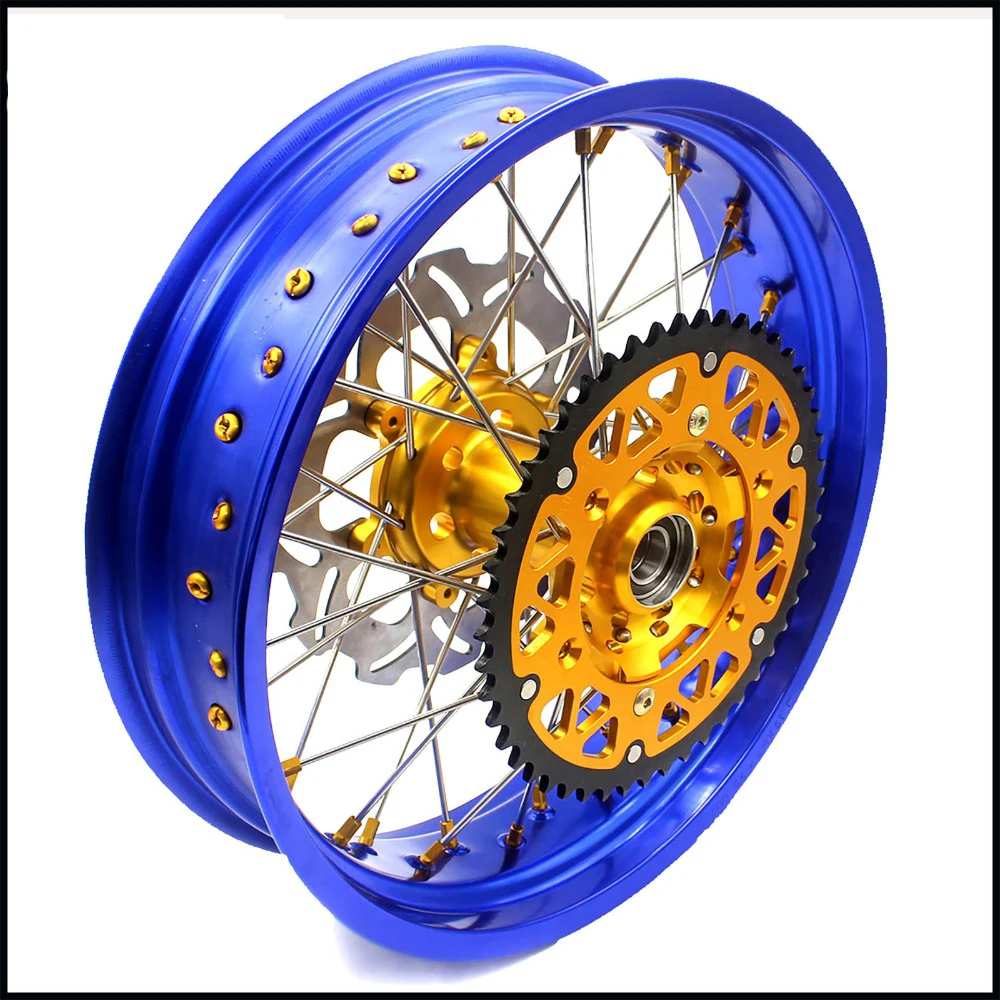 Комплект колес SUPERMOTO 3 5/5 0 для SUZUKI DRZ400 2000 2004 DRZ400E 2007 DRZ400S 2018 синие диски|motard wheels|supermoto