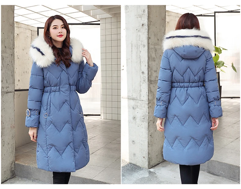 X-long parkas зимняя женская куртка-25 градусов тонкий толстый теплый зимний большой меховой воротник с капюшоном куртка пальто парки верхняя одежда куртка