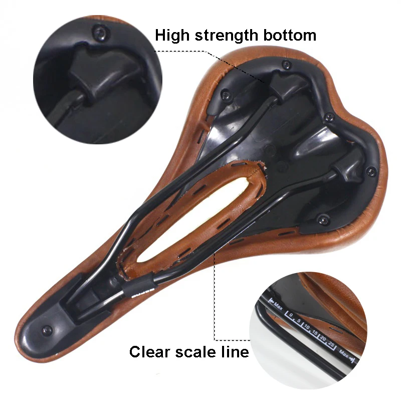 Ретро велосипедное седло полое из искусственной кожи винтажное сидение Custion