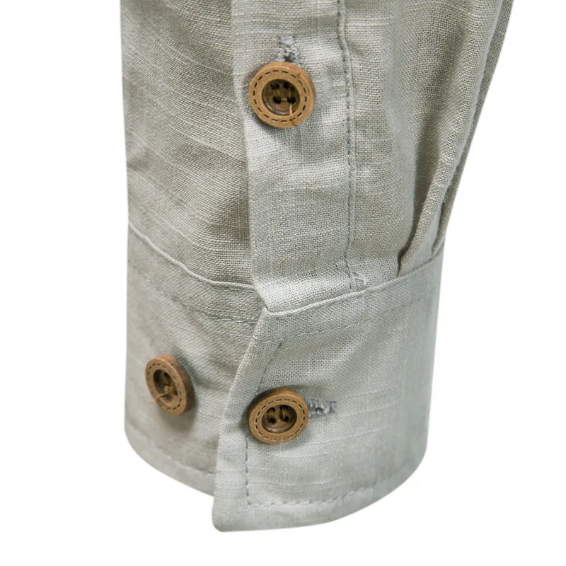 

SONDR 2021 men's new spring and autumn cardigan cotton hemp Long Sleeve Shirt Men's solid collar shirt men's