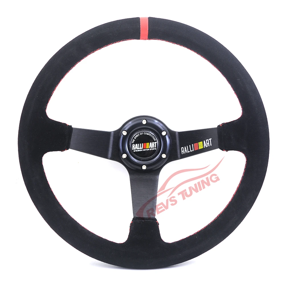 350 мм замша кожа Ralliart гоночный автомобиль ралли руль|rally steering wheel|ralliart wheelleather racing