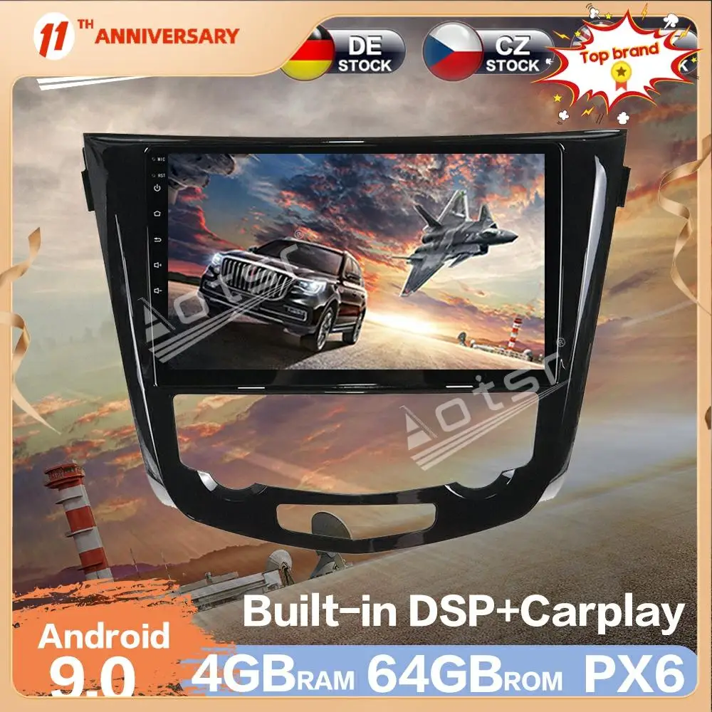 

Aotsr Android 9.0 RAM 4GB Car Radio Player GPS Navigation DSP Car Auto Stereo Video HD Multimedia For Nissan X-trail 2007-2015