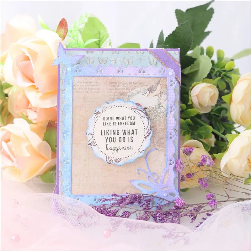 DiyArts бабочка край фон металлические режущие штампы кружева границы Скрапбукинг