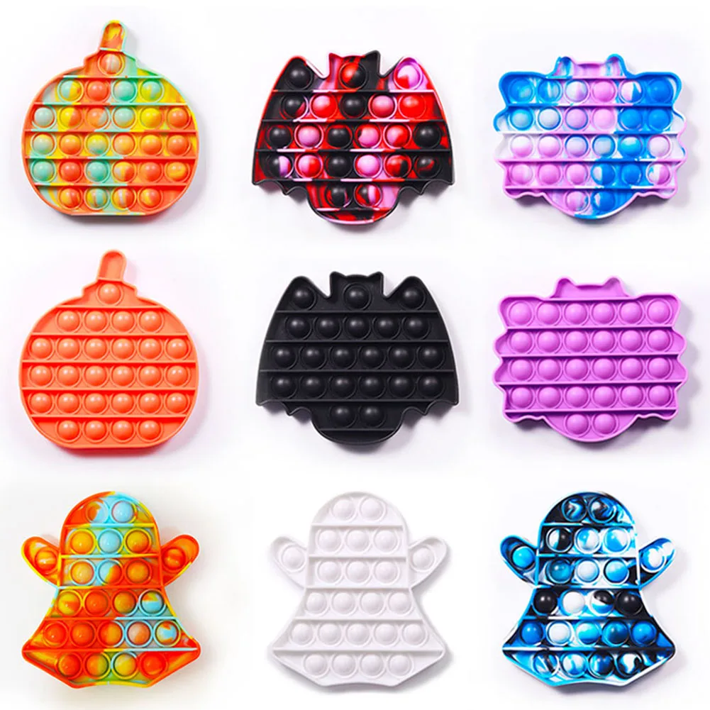 

Хэллоуин призрак силиконовые пузырьки игрушки антистресс фиджет игрушки сжимаемые взрослые дети сенсорные декомпрессионные игрушки
