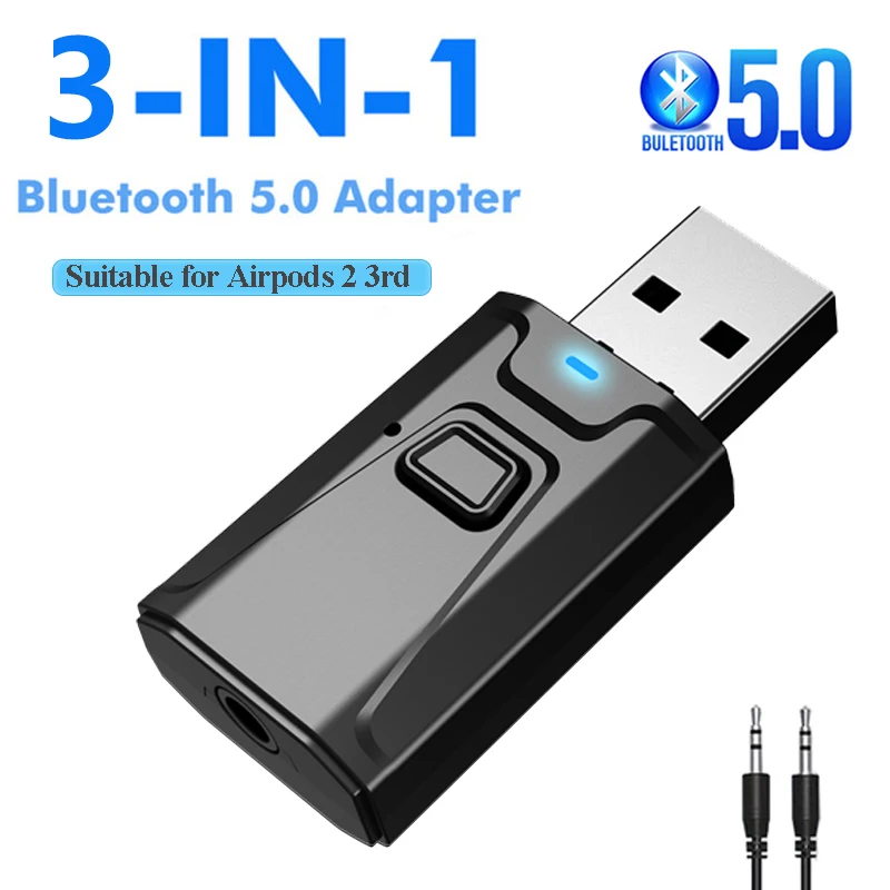 Bluetooth 5 0 приемник передатчик 3 в 1 Мини стерео AUX USB мм аудио беспроводной адаптер