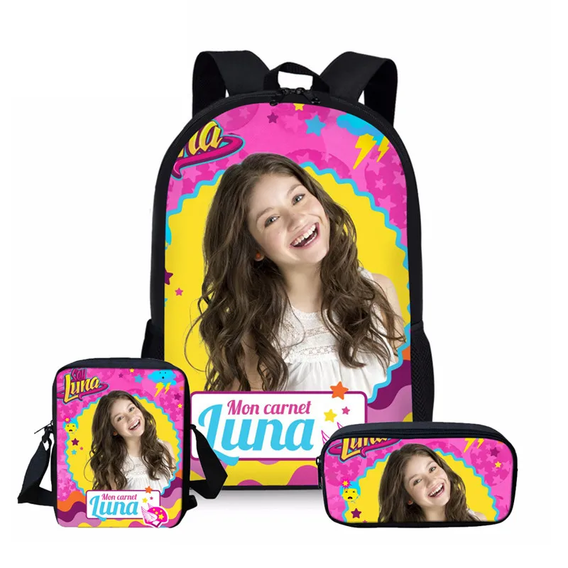 as pictures ADVOCATOR Soy Luna дорожные рюкзаки Детский Школьный Рюкзак Для школы сумки для подростков девочек рюкзак 3 шт. школьные сумки mochila infantil - Цвет: as pictures