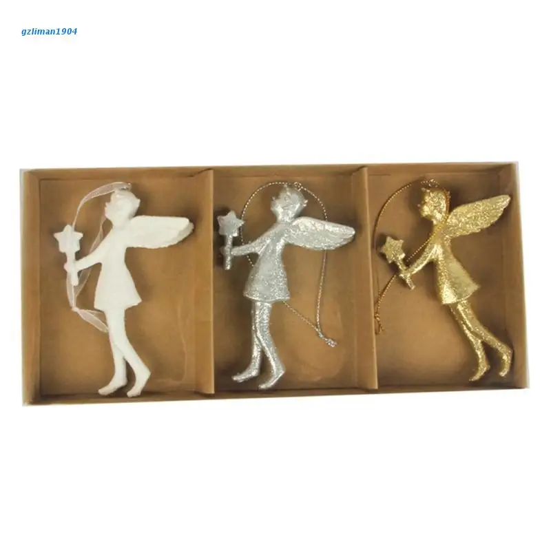

P15D Wooden Angel Hanging Pendants Birthday Party Gifts Festival Wedding Decoration