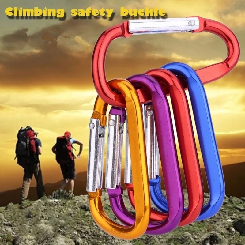 20pcs Mini Carabiner Keychain Alluminum Alloy D-ring Buckle Spring Carabiner Snap Hook Clip Keychains Outdoor Camping Daily Use